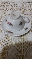 Zsolnay porcelain, small flower pattern coffee cup with placemat