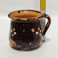 Folk, polka dot, black glazed ceramics (2112)