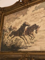 Benyovszky lovak festmény részkarc