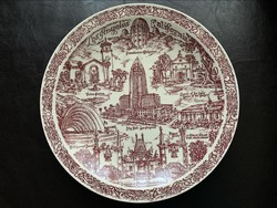 1940 körüli ., Los Angeles, California, Hollywood képes porcelán tányér
