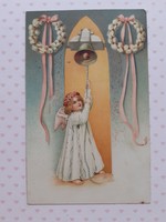 Old Easter postcard 1928 angelic postcard catkin spring