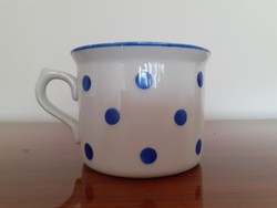 Old porcelain blue polka dot spout koma cup large folk mug 0.6 liter
