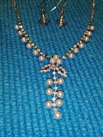 Pearl Rhinestone Necklace with Earrings (219)