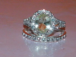 Mest. Diamond stone white gold filled ring- with accompanying ring- dreamlike! 8.5-Es