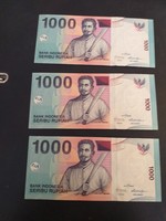2013 1000 rupees indonesia unc 3pc tracker pair