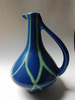 Rare blue lake head pitcher vase