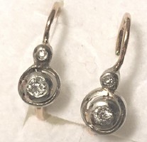 Art deco button socket diamond earrings