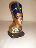 Antik Egyiptomi aranyozott színes Fáraó Fej- 18 cm-es