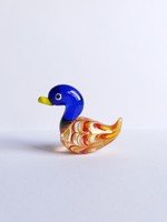 Miniatűr muránói üveg kacsa figura