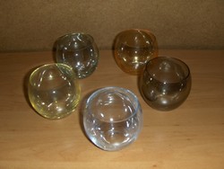 Retro irizáló gömb üveg pohár készlet 5 db (4/K)