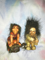 Troll figurines, a boy and a girl troll figurine