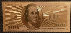 24 kt aranyozott száz dollár bankjegy