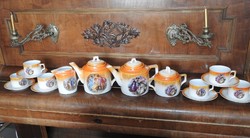 Zsolnay Roman Mythology Pattern Antique Large Teapot Set with Two Creamers