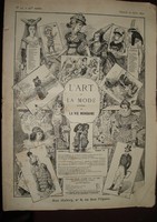 L'art et la mode is antique French fashion and art. Newspaper 1891.
