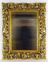1E632 Antik faragott florentin tükör 71 x 55 cm