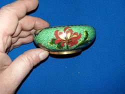 Antique very beautiful copper oriental fire enameled smaller ashtray ashtray as shown