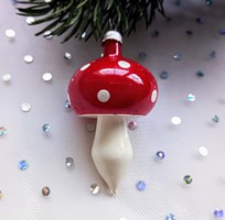 Foglalt.  Régi üveg karácsonyfa dísz gomba  6cm