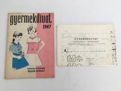 Children's fashion 1967, Retro fashion magazine, fashion card with tailoring pattern attachment