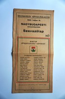 Parliamentary election ballot 15 May 1949