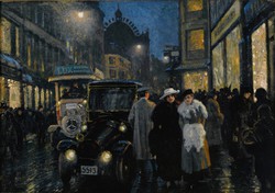 Paul Fischer - on the boulevard in the evening - reprint