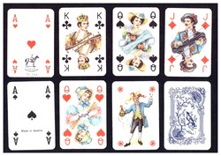 Francia sorozatjelű mini kártya Ferdinand Piatnik & Söhne Wien 52 lap + 2 joker komplett