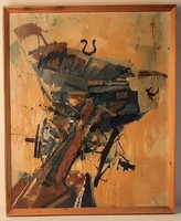 Veszelyi: Csónak, festmény, 1969