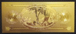24 karátos aranyozott 10 forint bankjegy, replika