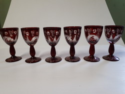 Egermann likőrös  kristályüveg poharak