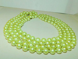 Pasztell Zöld Shell Pearl Extra Hosszú Gyöngysor Nyaklánc - 150 cm-es!