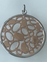 Openwork pattern, rose gold plated pendant, 3 cm in diameter