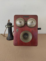 Antique wall mounted wooden telephone 1890-1905s 5060s