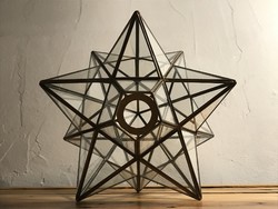 Réz-Üveg Geometrikus 3Ds Csillár- Exluziv csillár