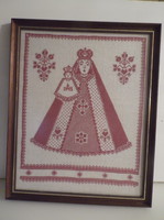 Needlework - image - 44 x 35.5 cm - extremely meticulous - old - austrian - flawless