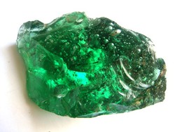 Peridot szerű smaragd zöld hatalmas kristály levélnehezék...