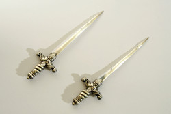 1852-65. Silver plated berndorf leaf opener mini sword 15.5cm saber knife blade
