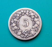 Switzerland - silver 5 rappen - 1850 - 