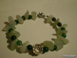 Jade and agate handmade bracelet