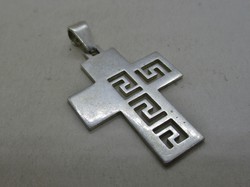 Special Greek pattern silver cross pendant