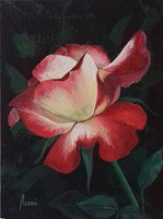 Rózsaszál 3. című festmény - csendélet