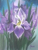 Purple iris painting - still life, flower