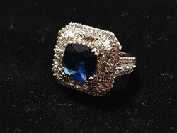 Blue zirconia silver ring size 9!