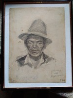 Józsa János painter man in a hat