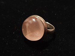 Huge rose quartz silver ring size 8! 1.5Karats!