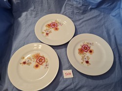 T077 kahla small plate, the flower is worn in some places, 3 pcs