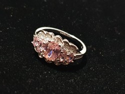 Pink zirconia silver ring size 8! 2Karat!
