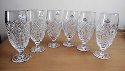 Rarely found, extremely beautiful Czechoslovak crystal beer set with crystal pitcher