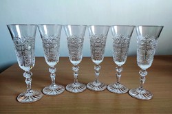Indescribably beautiful, hand-crafted flawless Czech crystal champagne glass set
