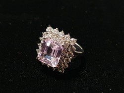Pink zirconia silver ring size 8! 5Karat!