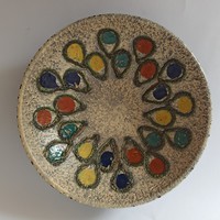 Mid-century modern bowl with embossed paint