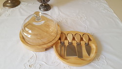 Fratelli carli, cheese serving, serving set with glass cover